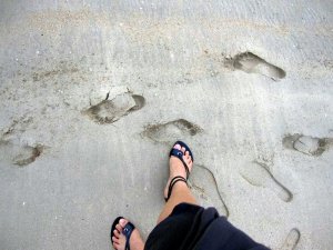 feet in sand
