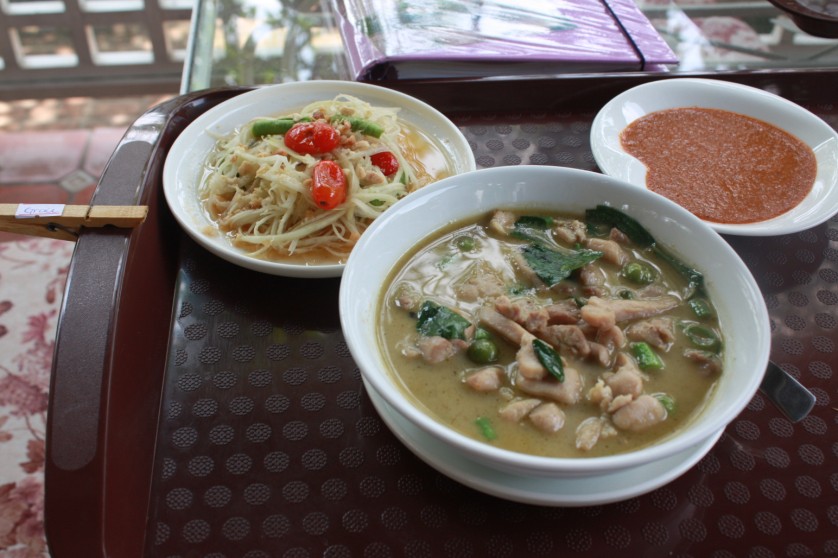 green curry and salad